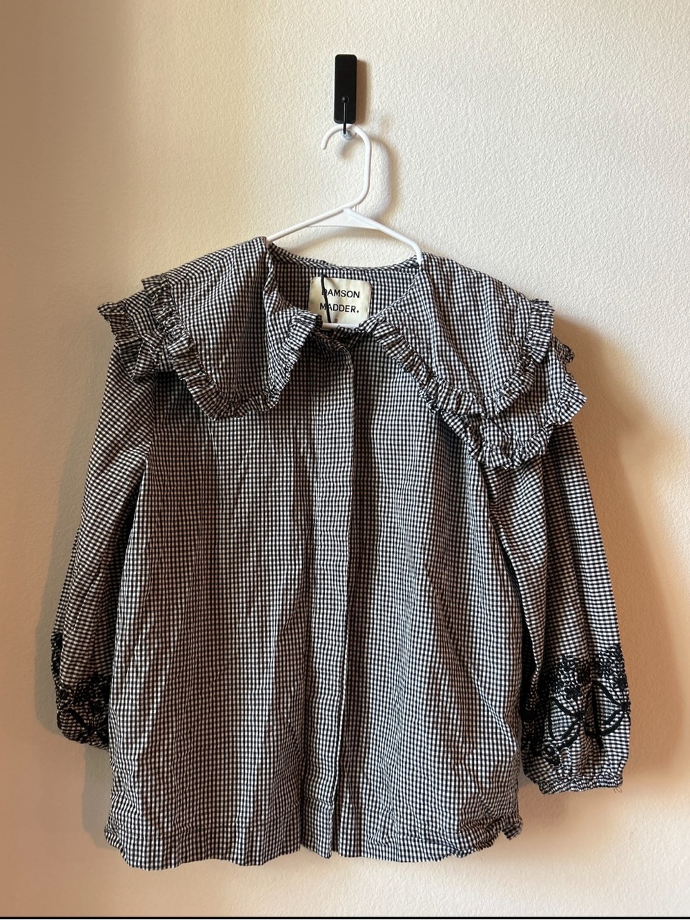 Damson Madder Lois Gingham Cotton Blouse